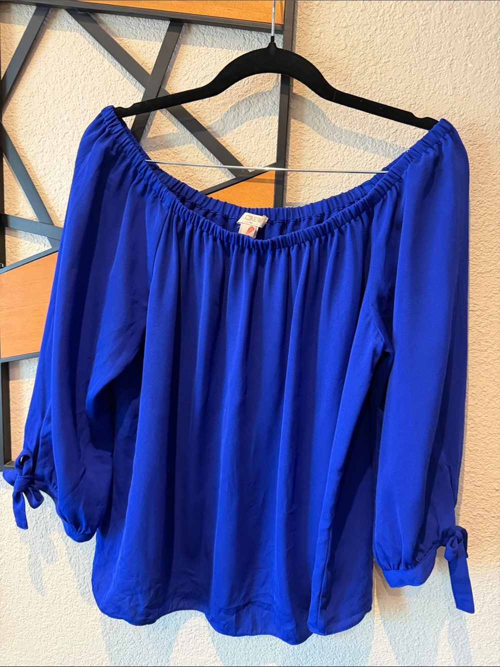 J. Crew Cobalt Blue Off-Shoulder Blouse